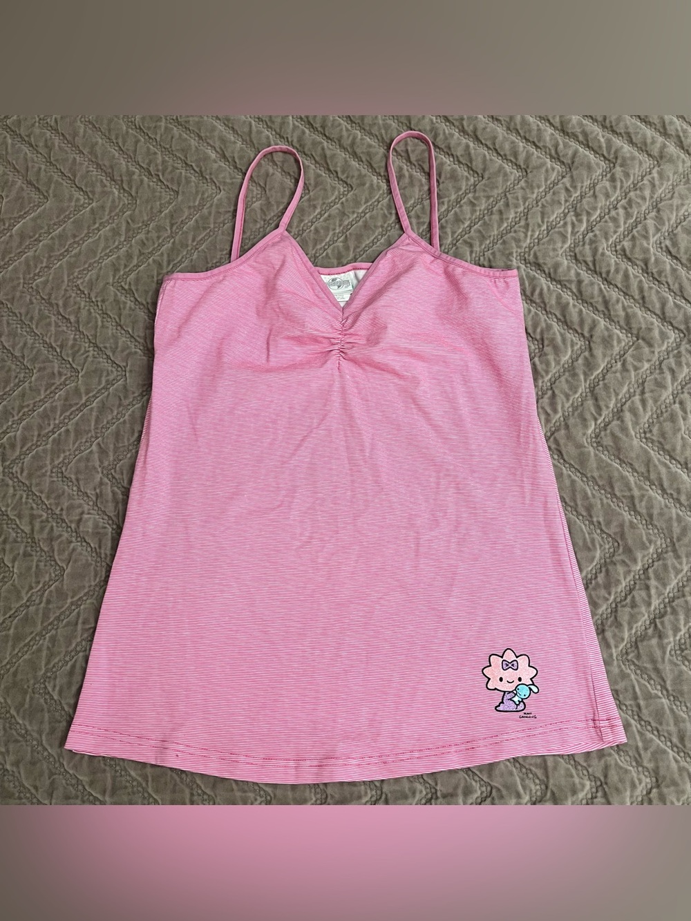 Universal Studios I ❤️ Maggie Simpson Pink White Stripe Tank Top Size X-Large